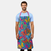 Levendige vlinderprint keuken schort (Gedragen)