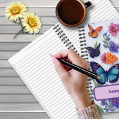 Levendige vlinders en bloemen notitieboek