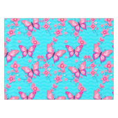 Levendige Vlinders en Bloemen Ontwerp Tafelkleed (Voorkant (Horizontaal))