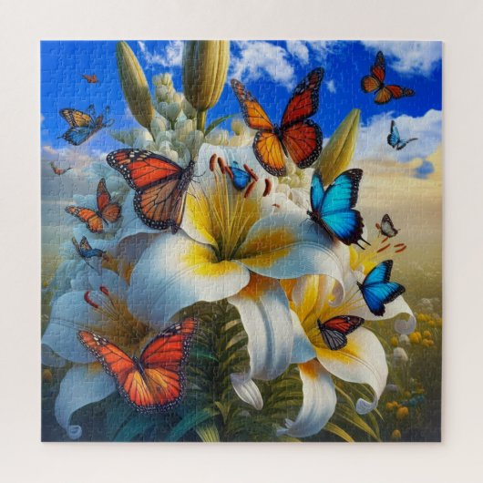 Levendige vlinders, legpuzzel (Verticaal)