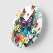 Levendige vlindertuin | Geïnspireerd voorjaarsontw Ronde Klok (Hoek)