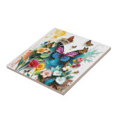 Levendige vlindertuin | Geïnspireerd voorjaarsontw Tegeltje (Zijkant)