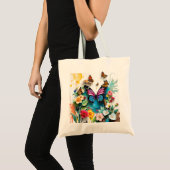Levendige vlindertuin | Geïnspireerd voorjaarsontw Tote Bag (Voorkant (product))