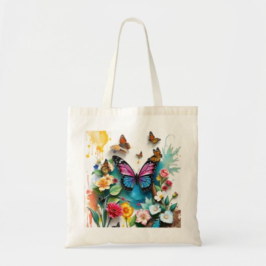 Levendige vlindertuin | Geïnspireerd voorjaarsontw Tote Bag (Voorkant)