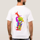 Levendige vloeibare explosie: abstracte verfspatte t-shirt (Achterkant)