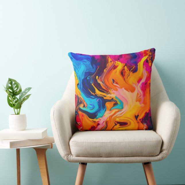 Levendige vloeibare kunstwerken kussen (Stoel)