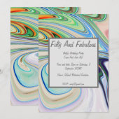 Levendige vloeibare marmer vijftig en fantastische kaart (Voorkant / Achterkant)