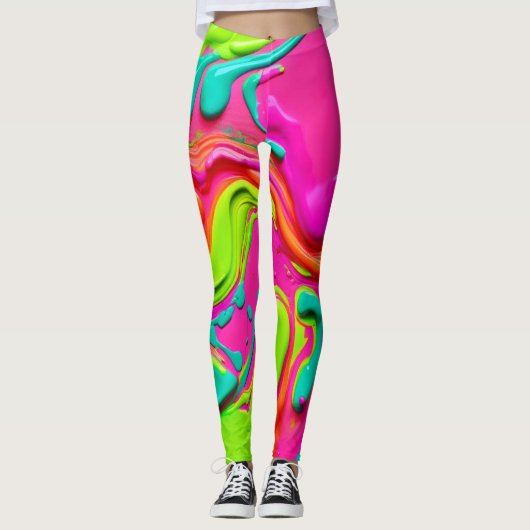Levendige vloeibare verf leggings (Voorkant)