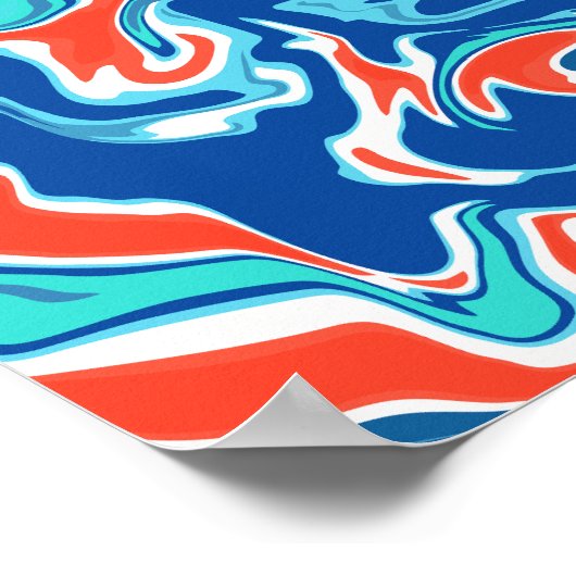 Levendige vloeiende Abstracte kunst Poster (Hoek)