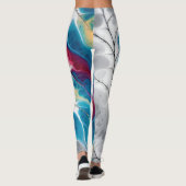 Levendige vloeiende neurale bladnerf abstracte wra leggings (Achterkant)