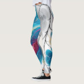 Levendige vloeiende neurale bladnerf abstracte wra leggings (Links)