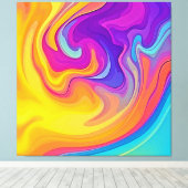 Levendige vloeistofkunststroom canvas afdruk (Insitu (Houten vloer))