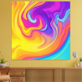 Levendige vloeistofkunststroom canvas afdruk (Insitu (Woonkamer))