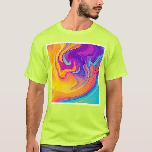 Levendige vloeistofkunststroom t-shirt (Voorkant)