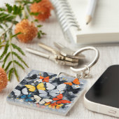 "Levendige vlucht: Acrylkleurige Vlinders Sleutelhanger (Voorkant Rechts)