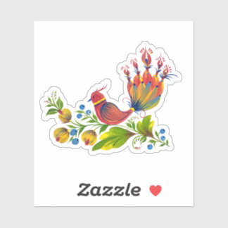 Levendige vogel van geluk bloemsticker sticker