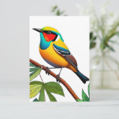 Levendige vogelkaart Hartelijk dank, kaart met ver (Staand voorkant)