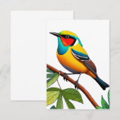 Levendige vogelkaart Hartelijk dank, kaart met ver (Voorkant / Achterkant)