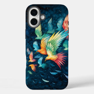 Levendige vogels iPhone 16 plus hoesje