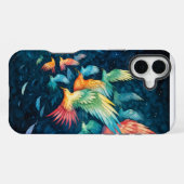 Levendige vogels iPhone hoesje (Achterkant horizontaal)