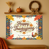  levendige volkskunst Happy Thanksgiving Spandoek