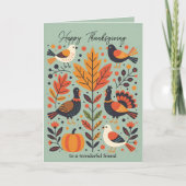 Levendige volkskunst Turkije Pompoen Herfst Thanks Kaart (Voorkant)