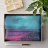 Levendige Volle Maan Rijst Over Een Bos Decoupage Tissuepapier (Geschenk)