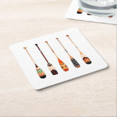 Levendige vormpatronen voor kleurpotten kartonnen onderzetters (Schuin)