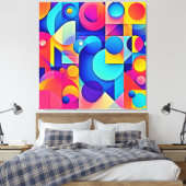 Levendige vormweergave canvas afdruk (Insitu (Slaapkamer))