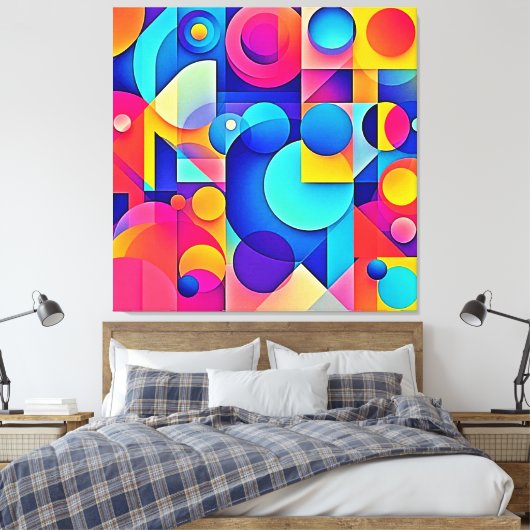 Levendige vormweergave canvas afdruk (Insitu (Slaapkamer))