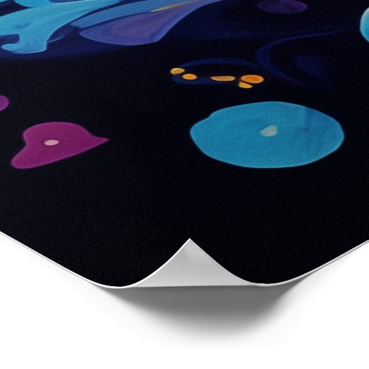 Levendige vortex: bloeiende konijnengelukzaligheid poster (Hoek)