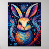 Levendige vortex: bloeiende konijnengelukzaligheid poster (Voorkant)