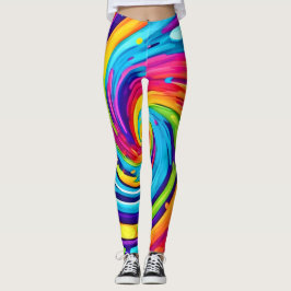 Levendige vortex in artistieke wervelwind leggings