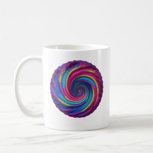 Levendige Vortex - Spiraal in psychedelisch Koffiemok (Links)