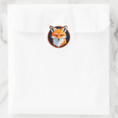 Levendige Vossekop Ronde Sticker (Tas)