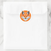 Levendige Vossen Kop Ronde Sticker (Tas)