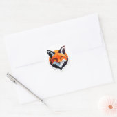 Levendige Vossen Kop Ronde Sticker (Envelop)