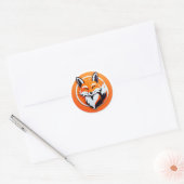 Levendige Vossen Kop Ronde Sticker (Envelop)