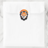 Levendige Vossen Kop Ronde Sticker (Tas)