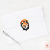 Levendige Vossen Kop Ronde Sticker (Envelop)