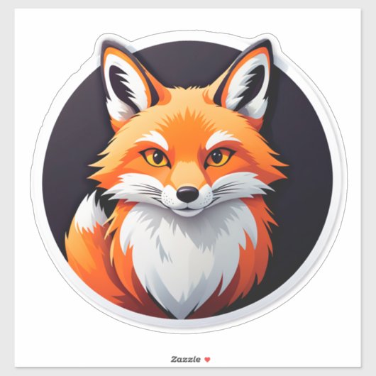 Levendige Vossen Kop Sticker (Vel)