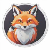 Levendige Vossen Kop Sticker (Voorkant)