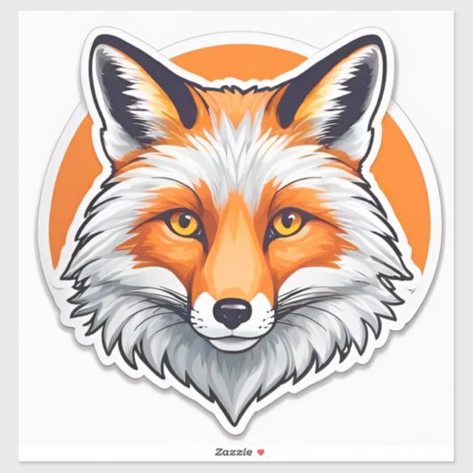 Levendige Vossen Kop Sticker (Vel)