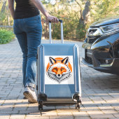 Levendige Vossen Kop Sticker (Koffer Insitu)