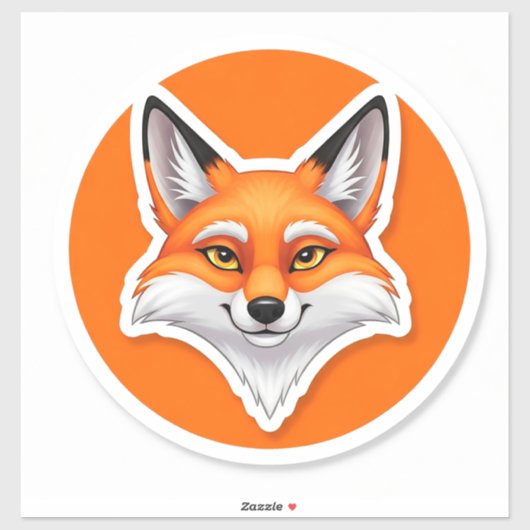 Levendige Vossen Kop Sticker (Vel)