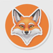 Levendige Vossen Kop Sticker (Voorkant)