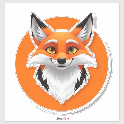 Levendige Vossen Kop Sticker (Vel)