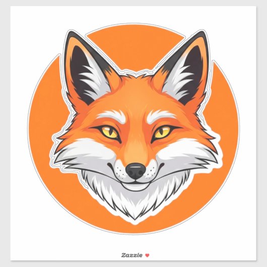 Levendige Vossen Kop Sticker (Vel)