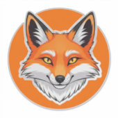 Levendige Vossen Kop Sticker (Voorkant)