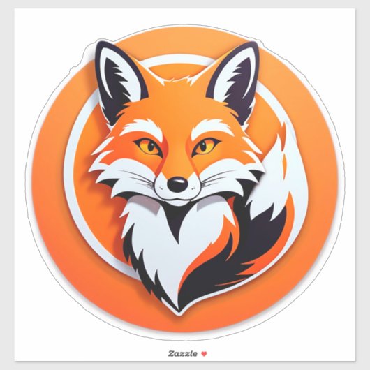 Levendige Vossen Kop Sticker (Vel)